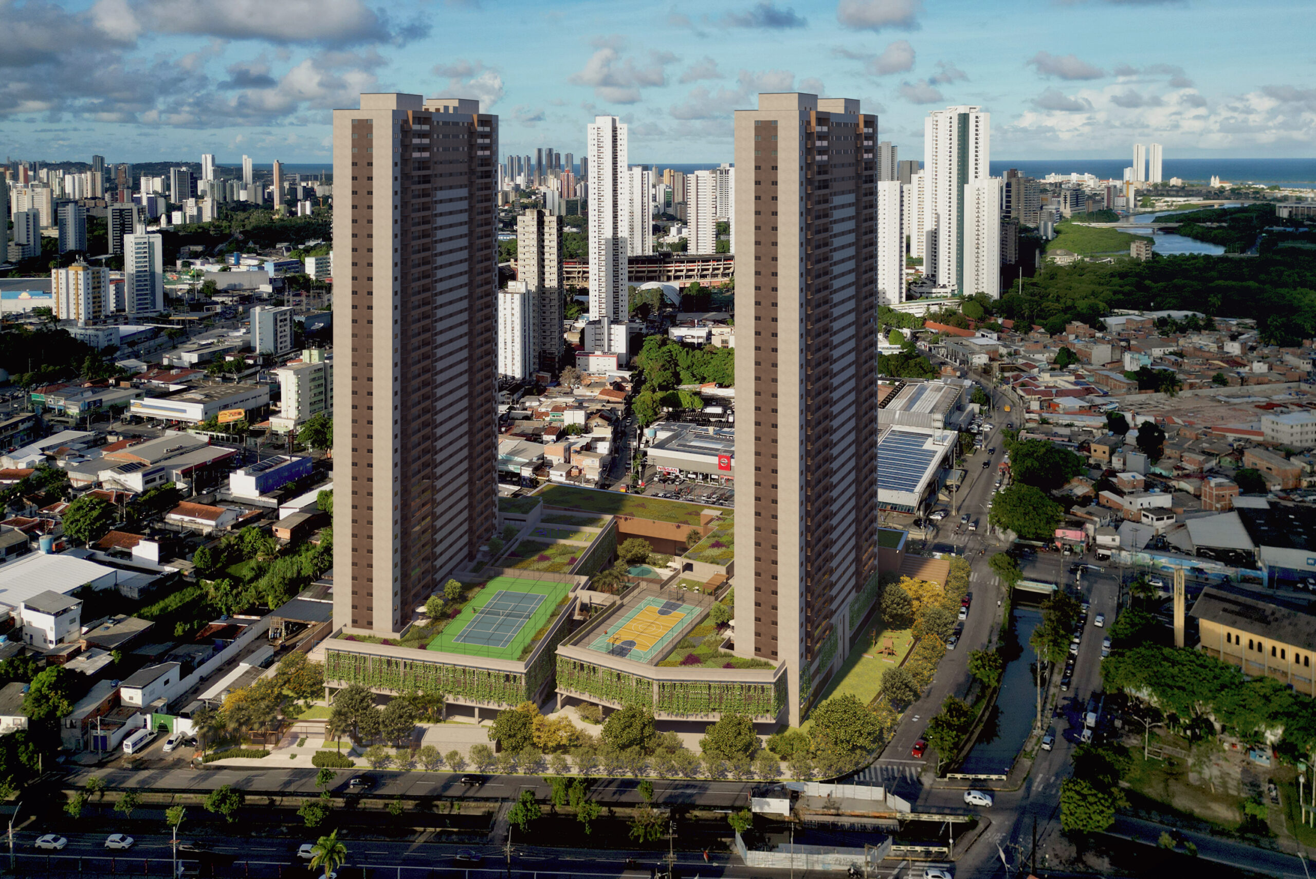 Fachada do Ilha do Retiro Boulevard no Recife